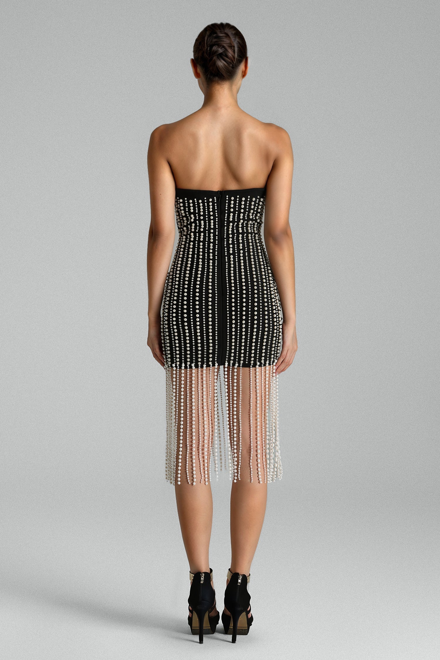 Aurielle Pearl Tassels Mini Dress