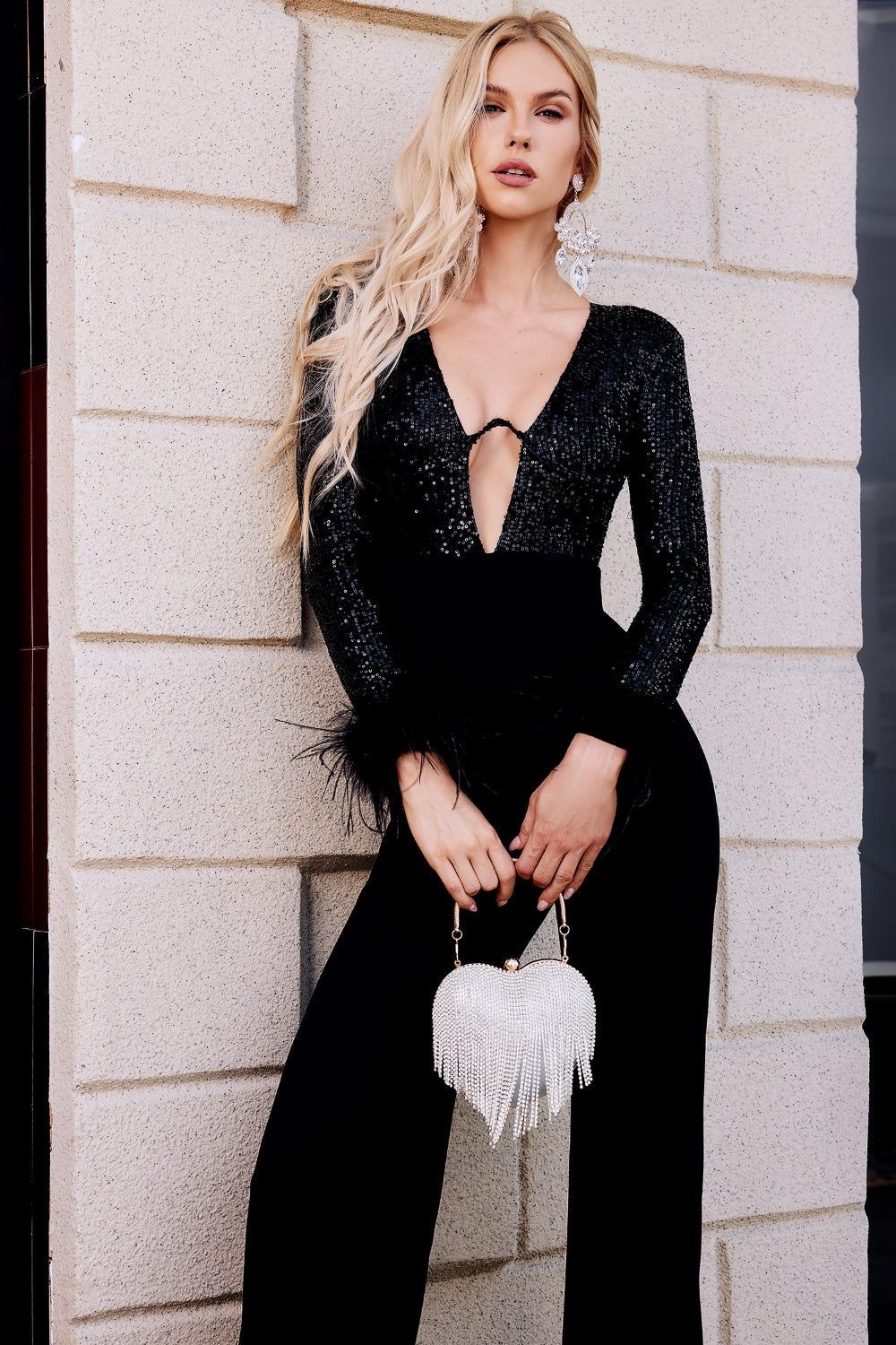Lush Lumina Sequins Label Jumpsuit