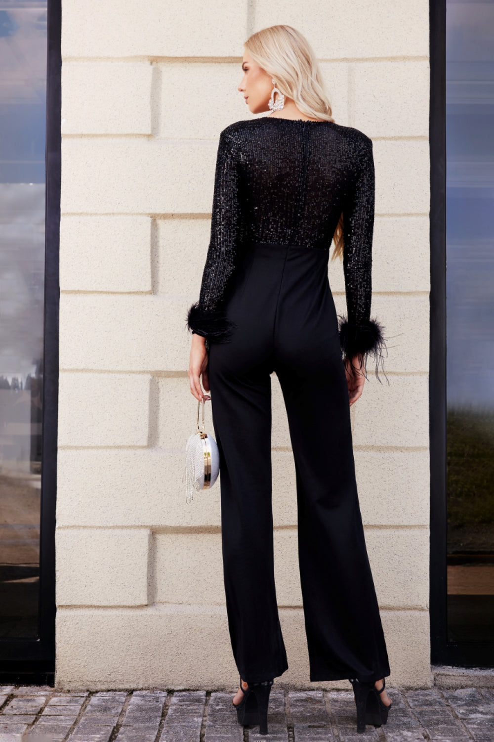 Lush Lumina Sequins Label Jumpsuit