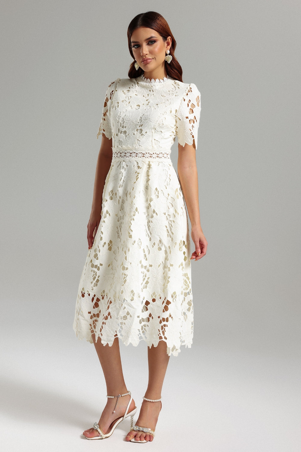 Whispering Bloom Lace Label Dress