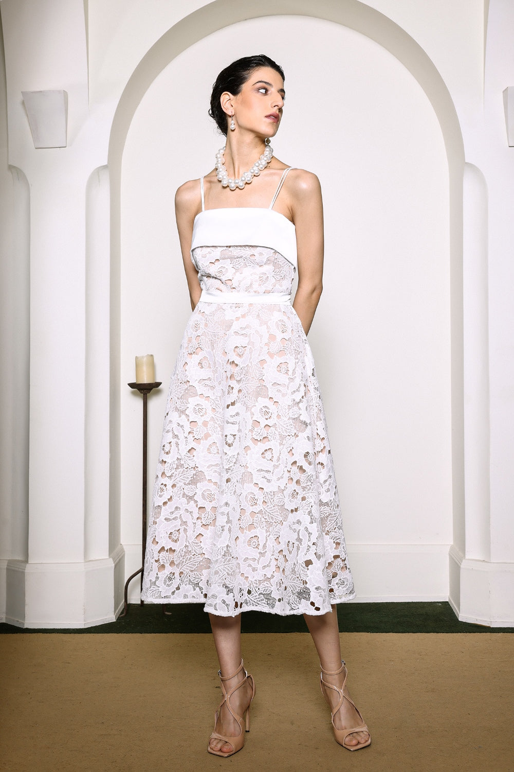 Ivory Elegance Lace Label Dress