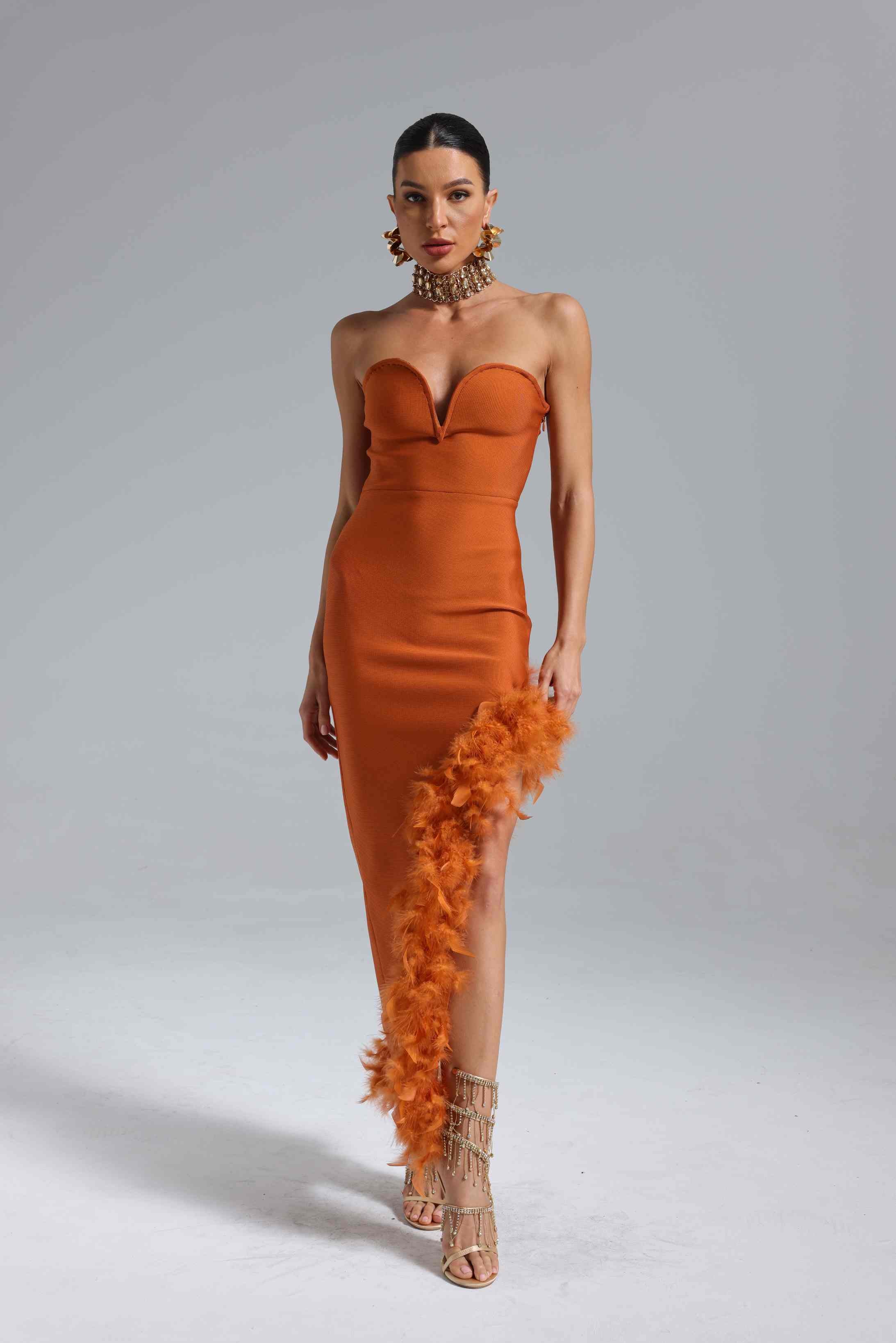 Sultry Flame Evening Dress
