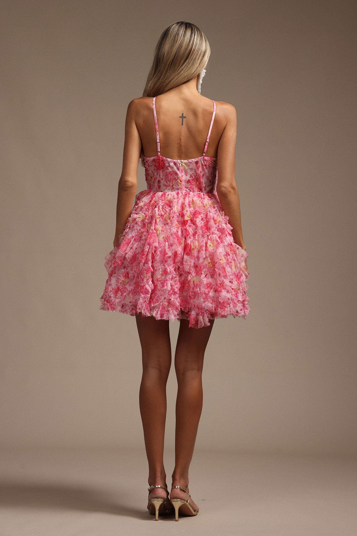Pink Floral Mini Dress