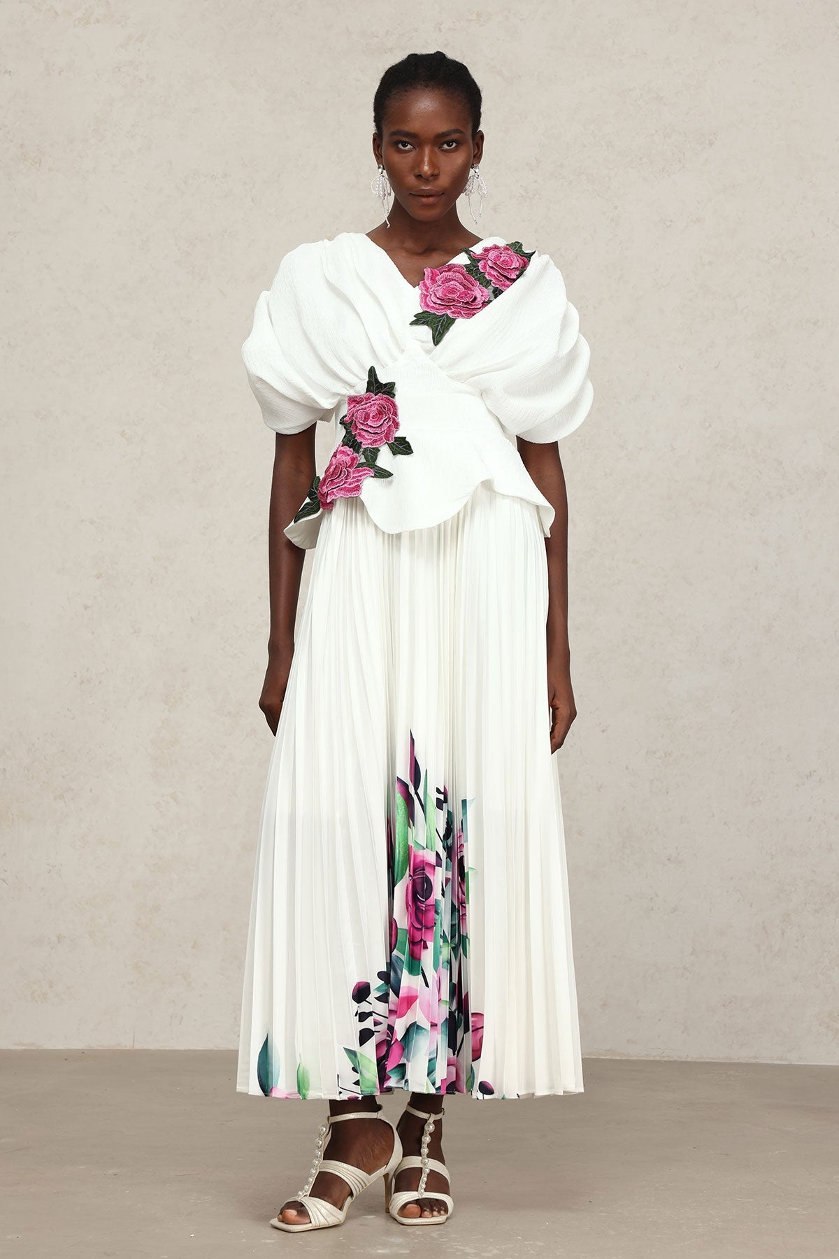 White Floral Applique