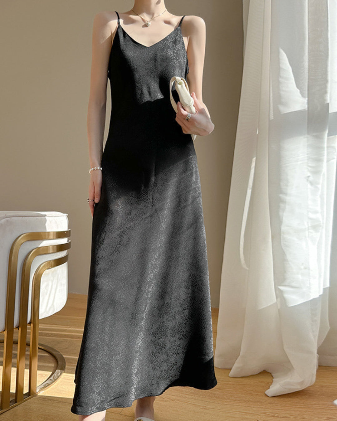 Midnight Silhouette Slip Dress