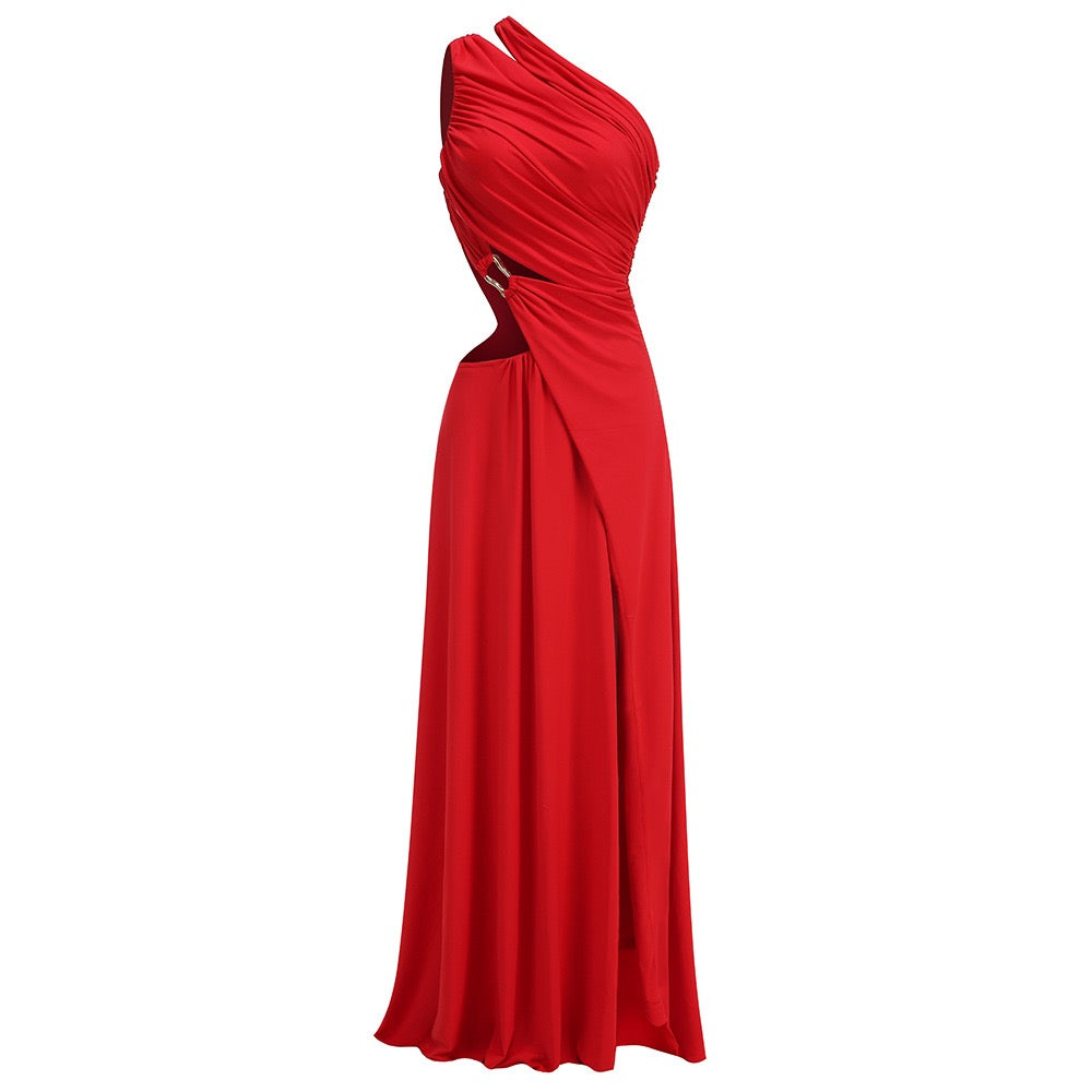 Off Shoulder Irregular Maxi Dress - thelatestlabels
