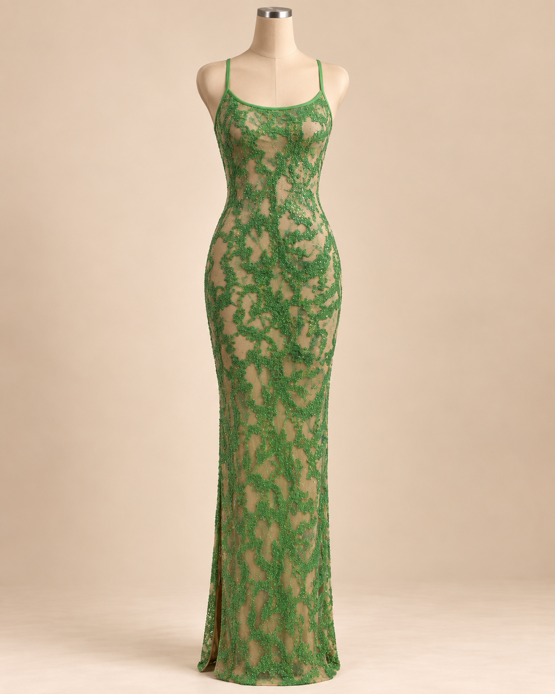 Sylva Green Lace Maxi Dress for Special Celebrations
