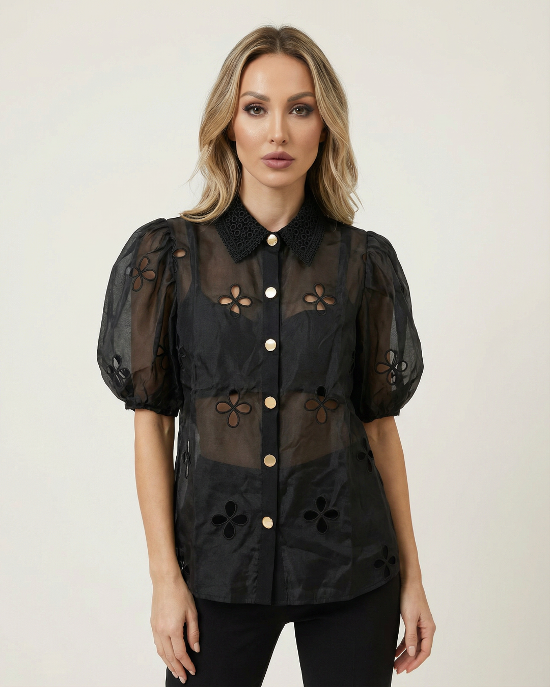 Black flower Top