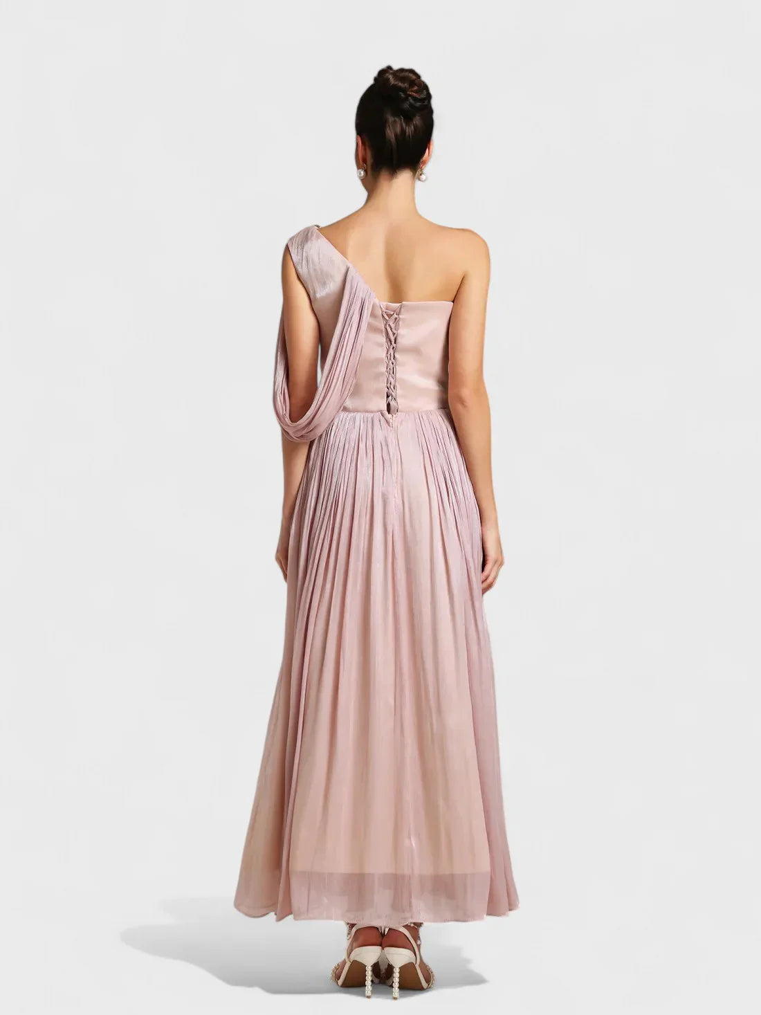 Blush Athena One-Shoulder Gown