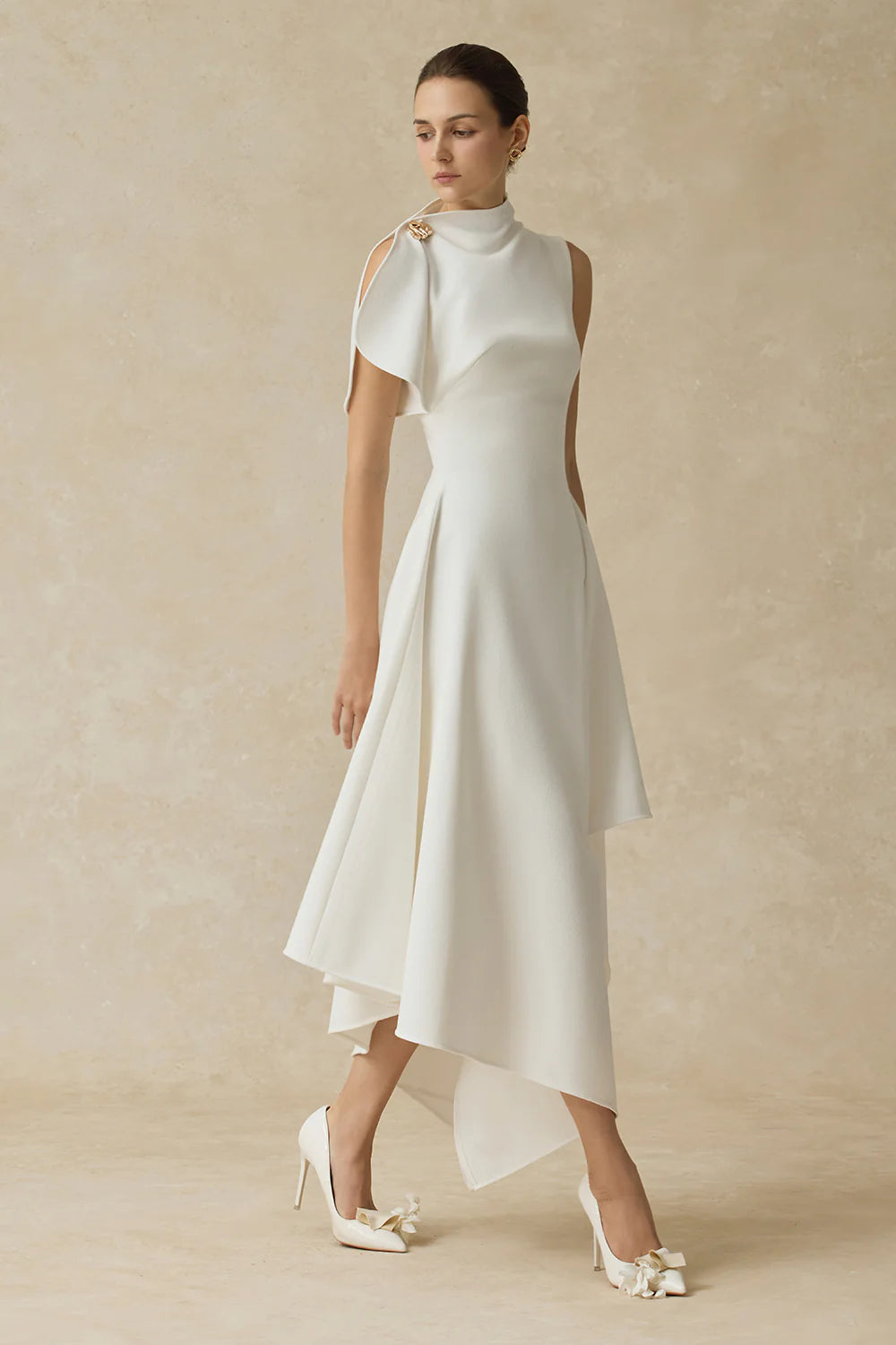 Cerelle Asymmetric Midi Dress