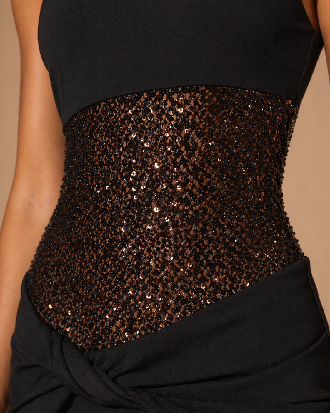 Noir Sculpt Sequin Corset Mini Dress