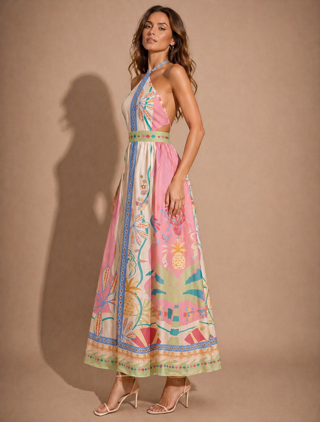 Pastel Escape halter Maxi Dress