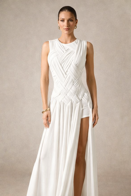 Edna Sleeveless Braided Maxi Dress