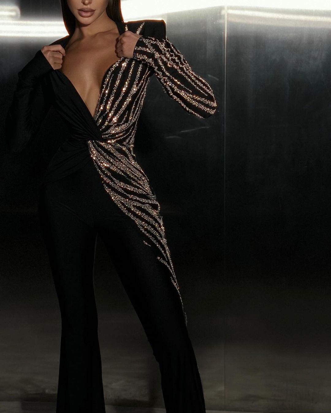 Arabella Sequins Black Label Jumpsuit