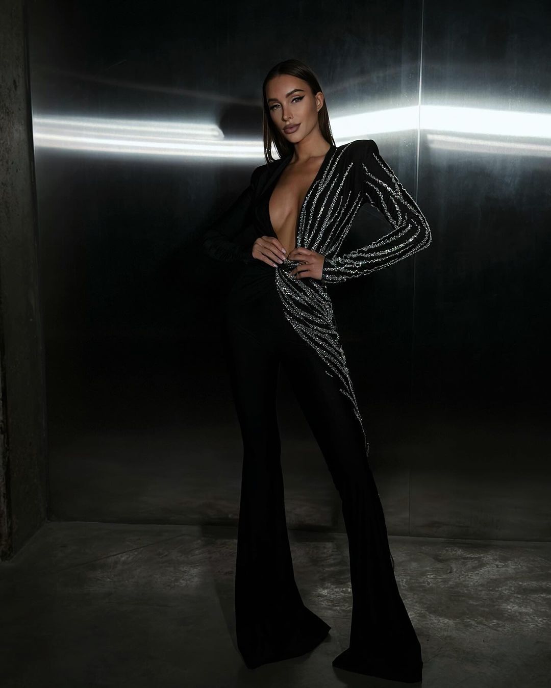 Arabella Sequins Black Label Jumpsuit