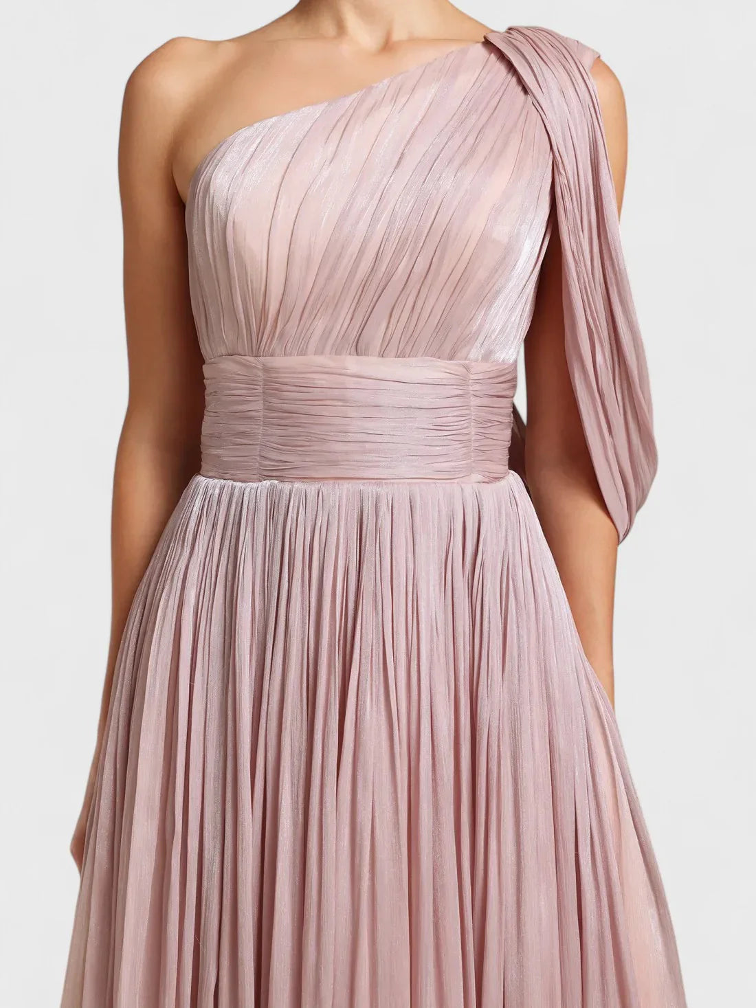 Blush Athena One-Shoulder Gown