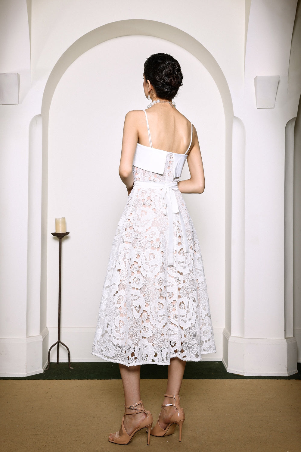 Ivory Elegance Lace Label Dress