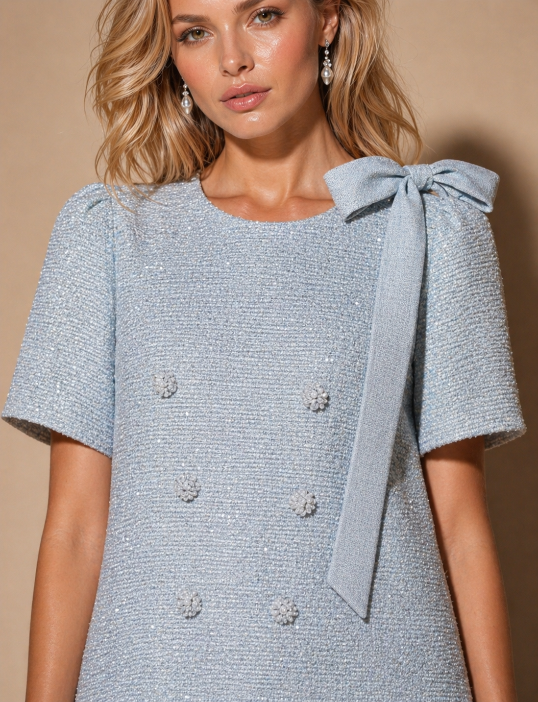 Celestial Blue Textured Mini Dress
