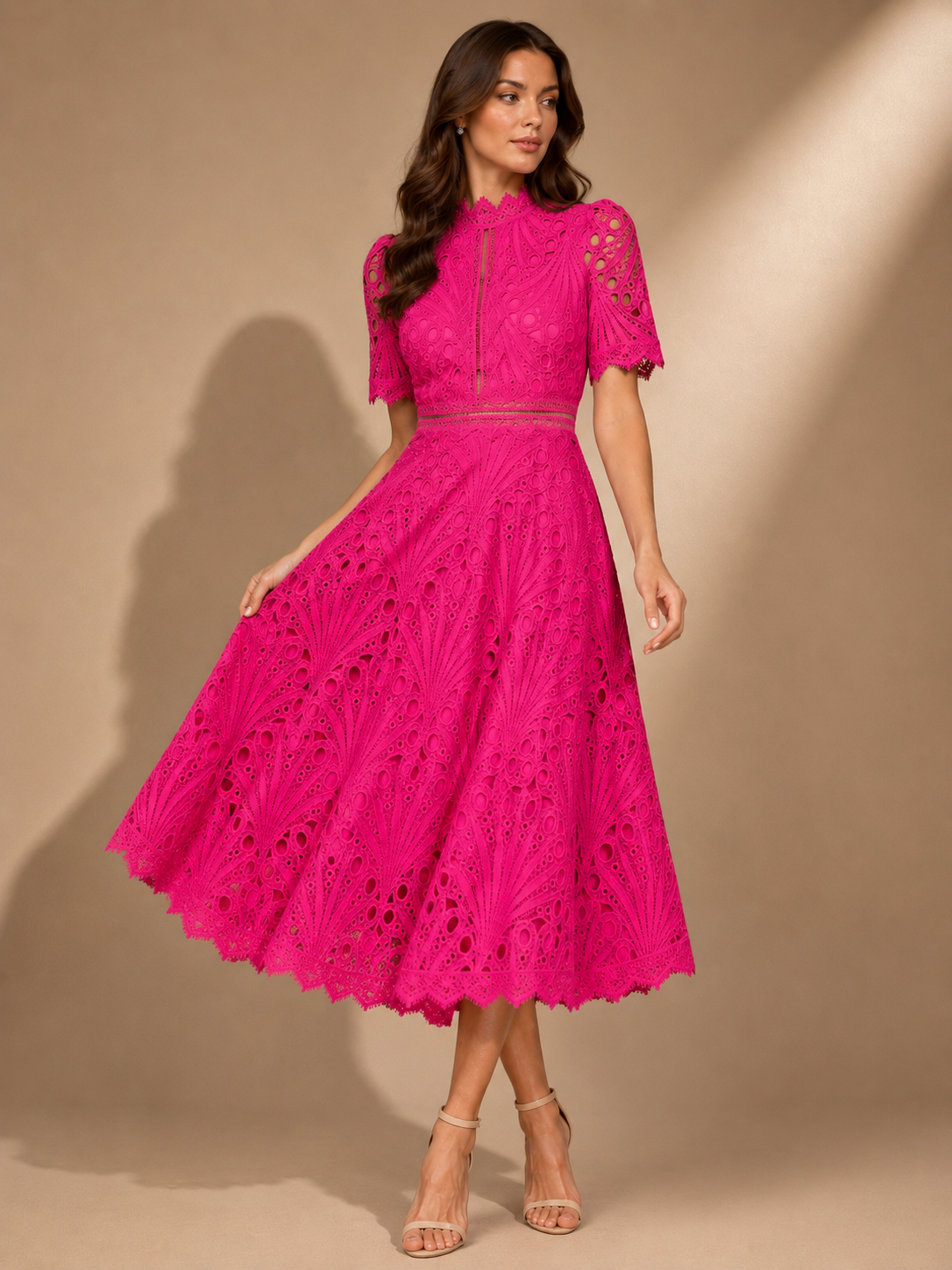 Sky Garden Lace Midi Dress