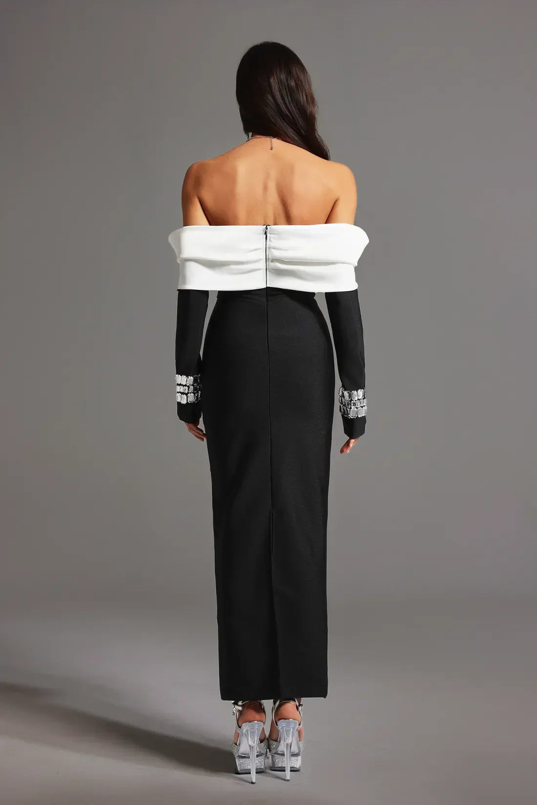 Twilight Opulence Off-Shoulder Dress