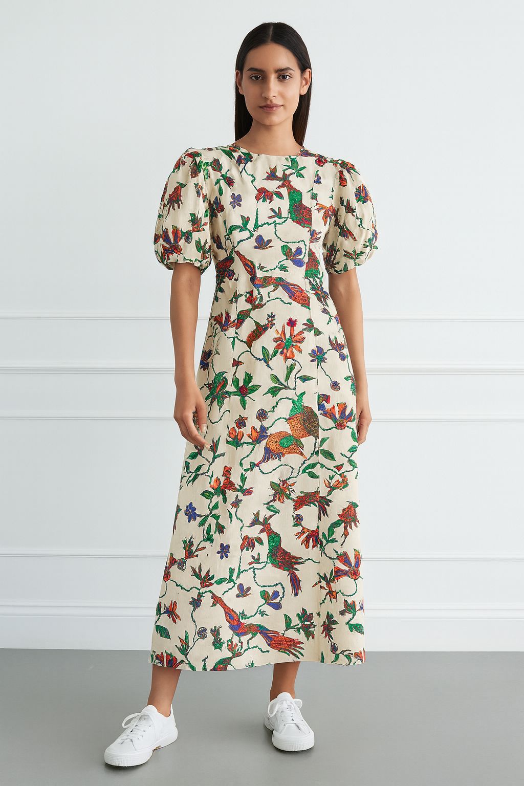 Meadow Song Puff-Sleeve Maxi Dress