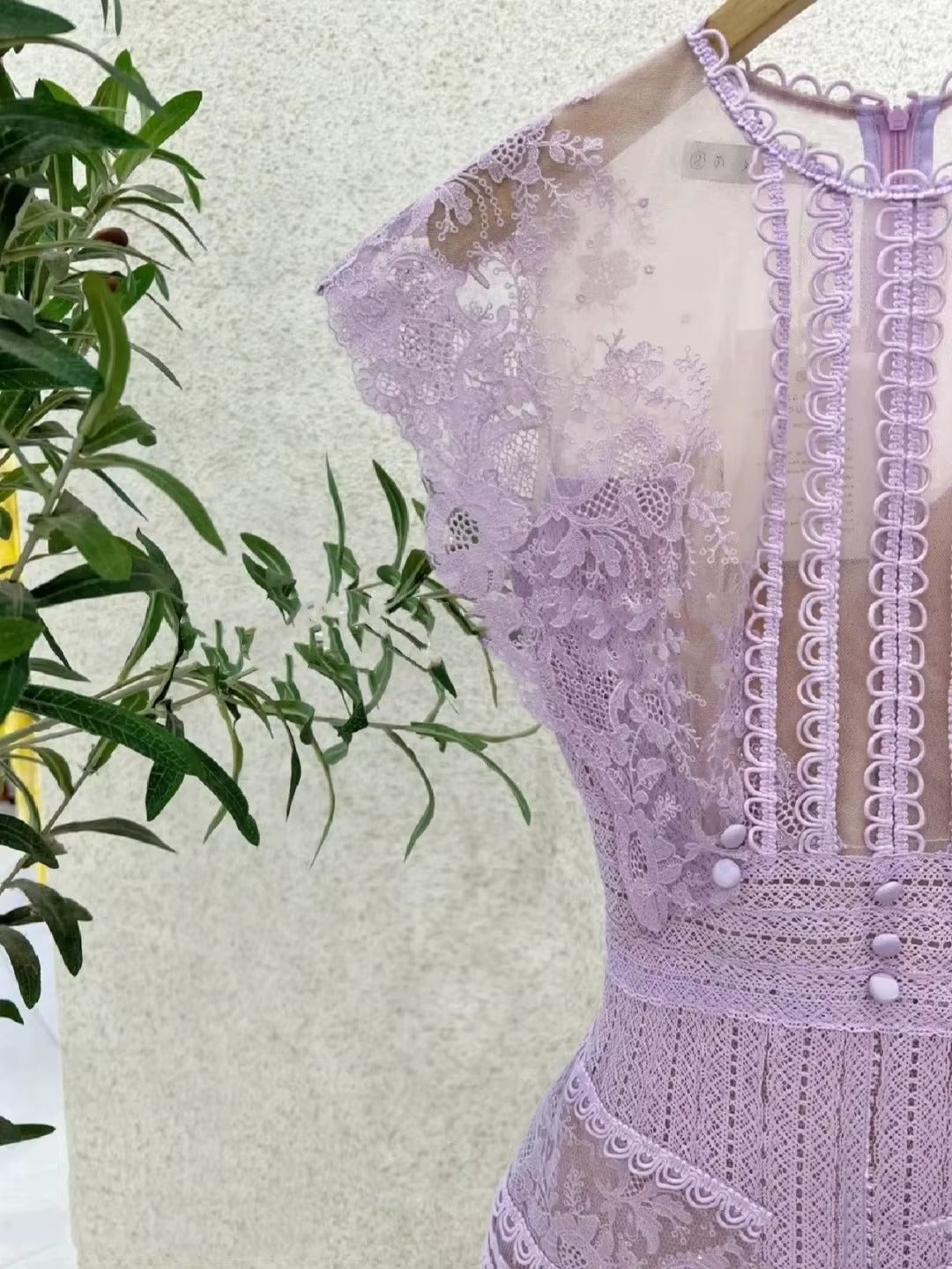 Blush Lace Midi Cocktail Dress