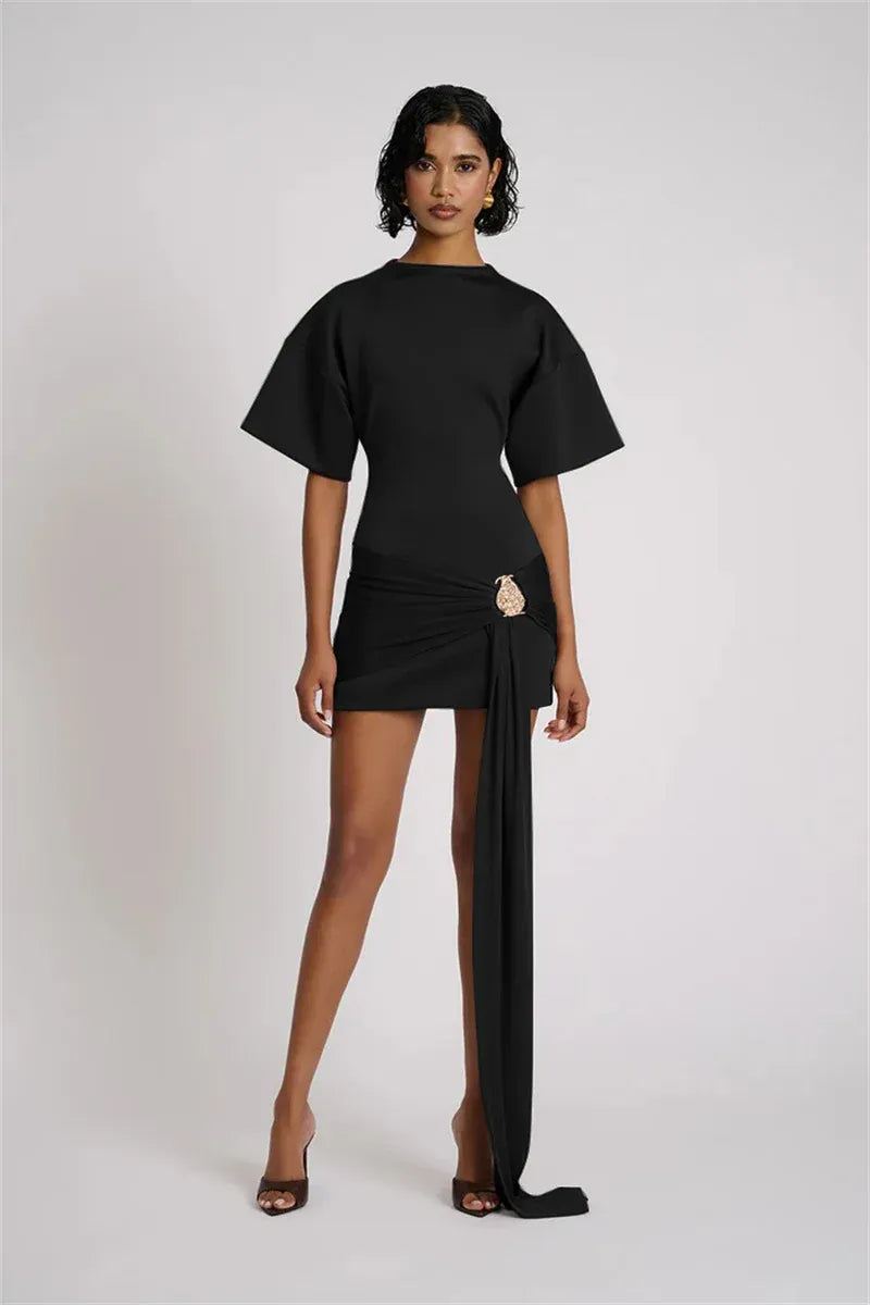 Luxe Draped Mini Dress