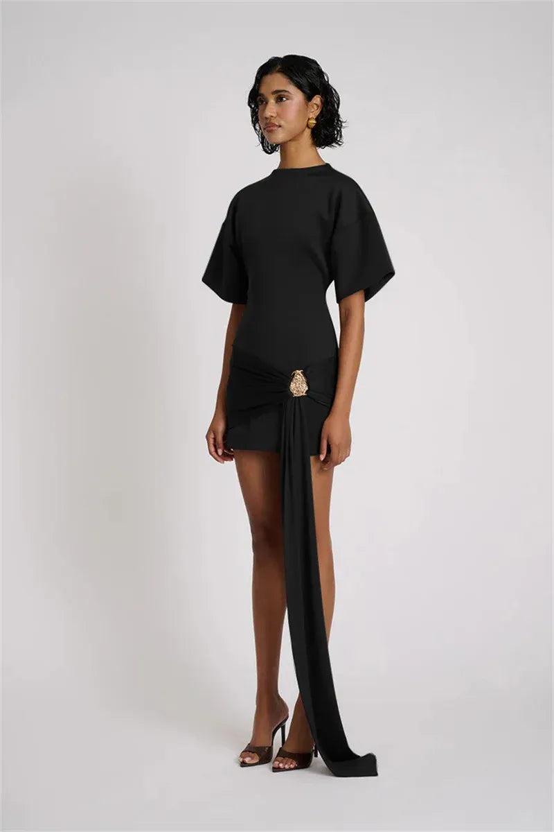 Luxe Draped Mini Dress