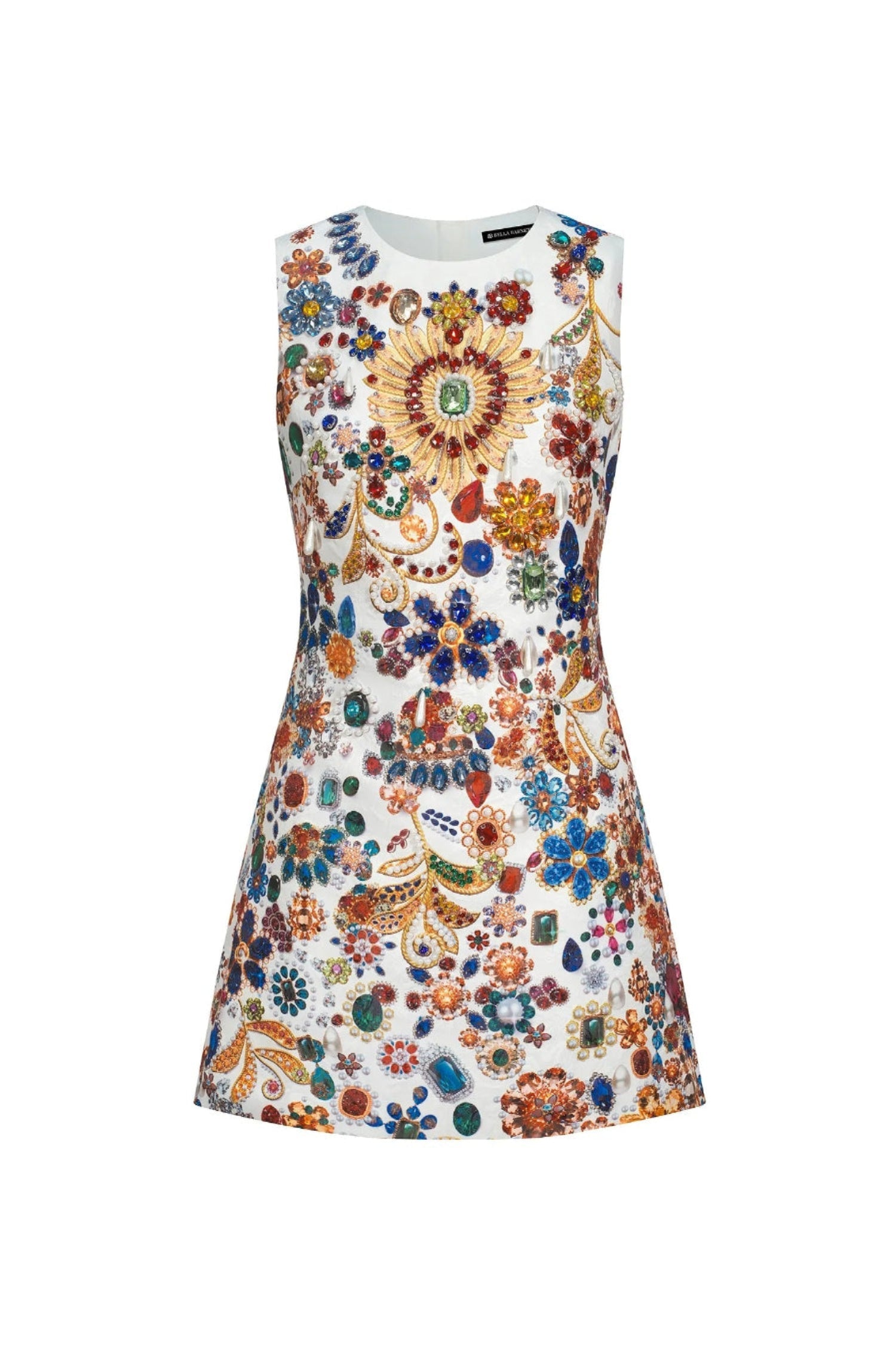Luxury Baroque Jewel Print Mini Dress