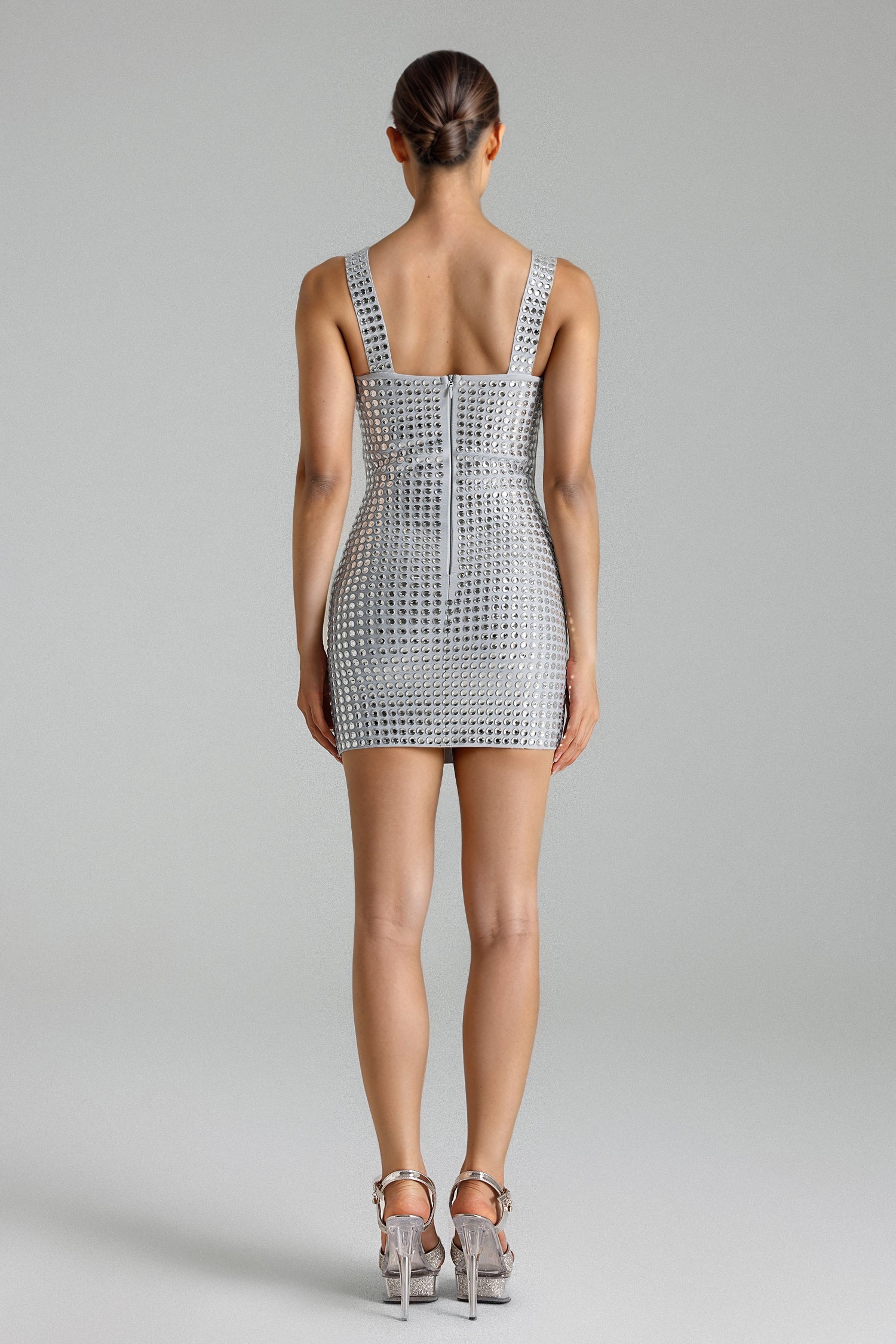 Leora Halter Diamante Bandage Mini Label Dress
