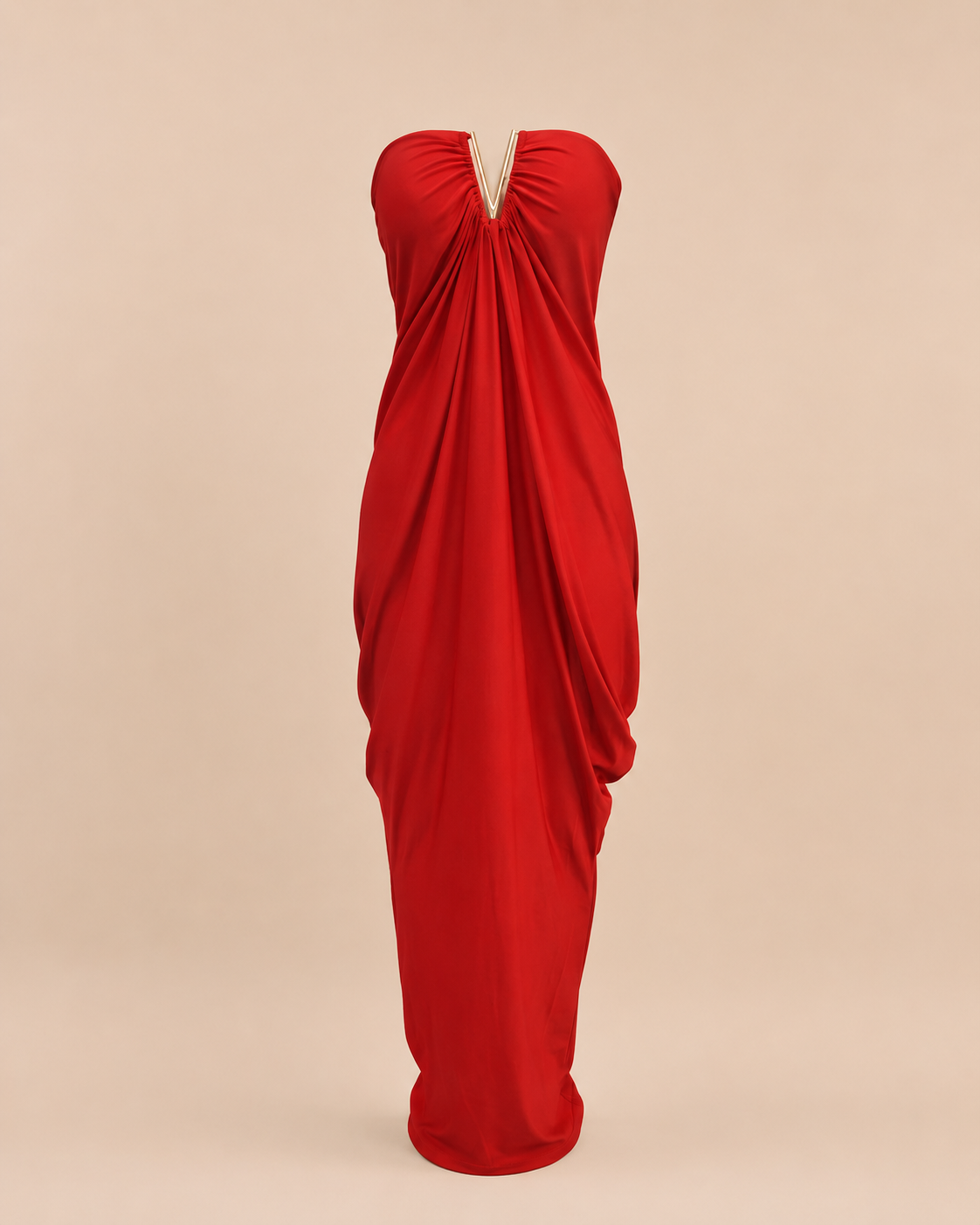 Mocha Drape Elegance Gown