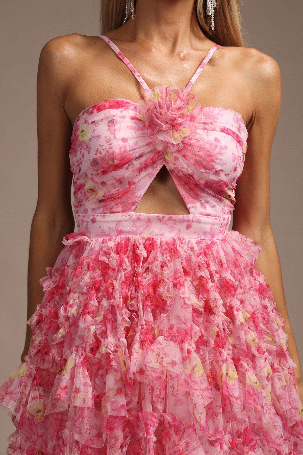 Pink Floral Mini Dress