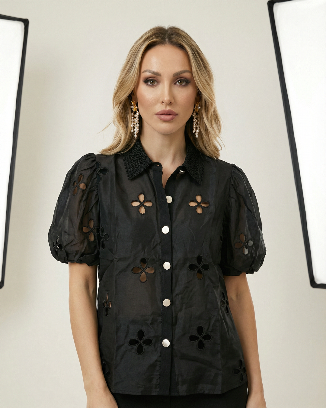 Black flower Top