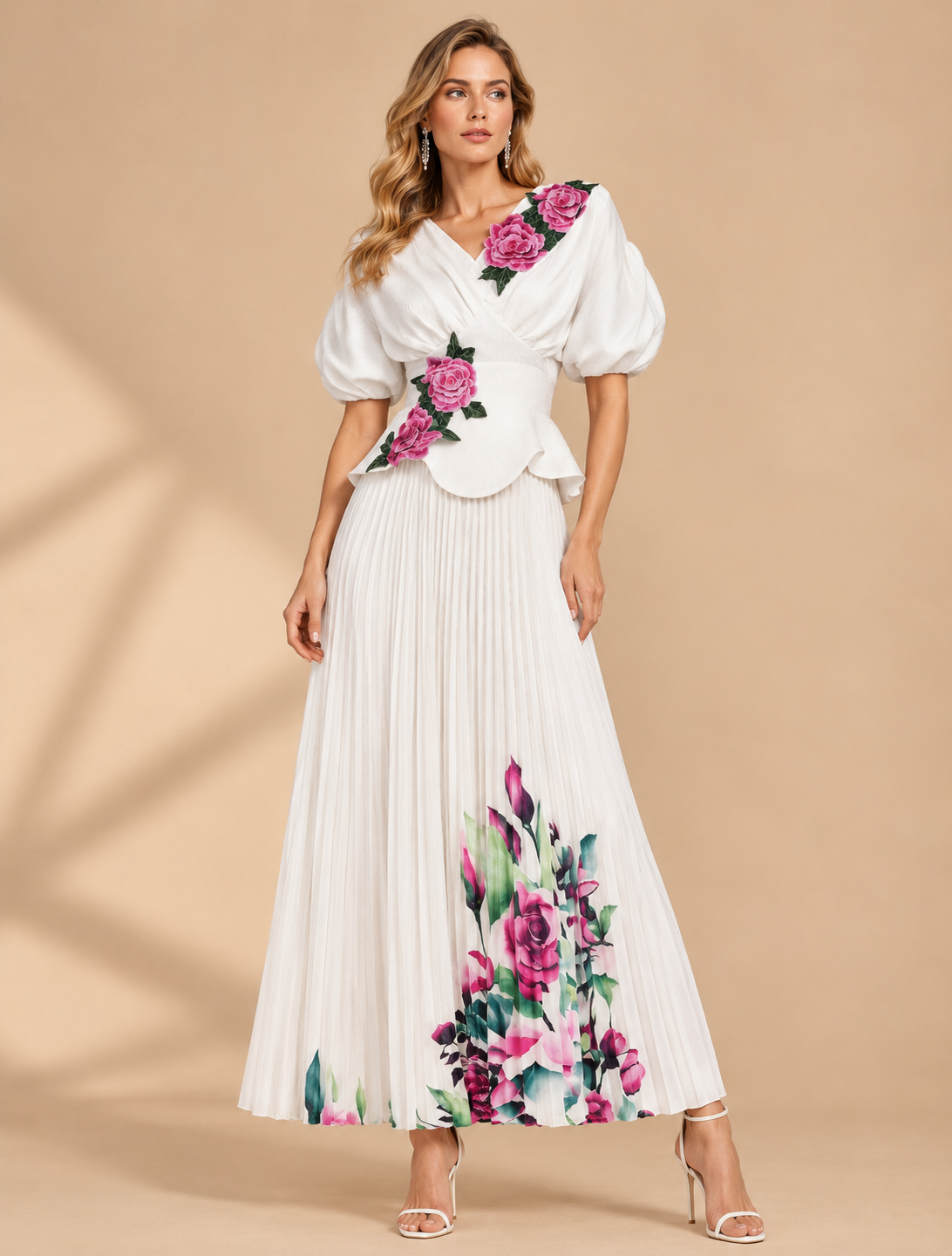 White Floral Applique