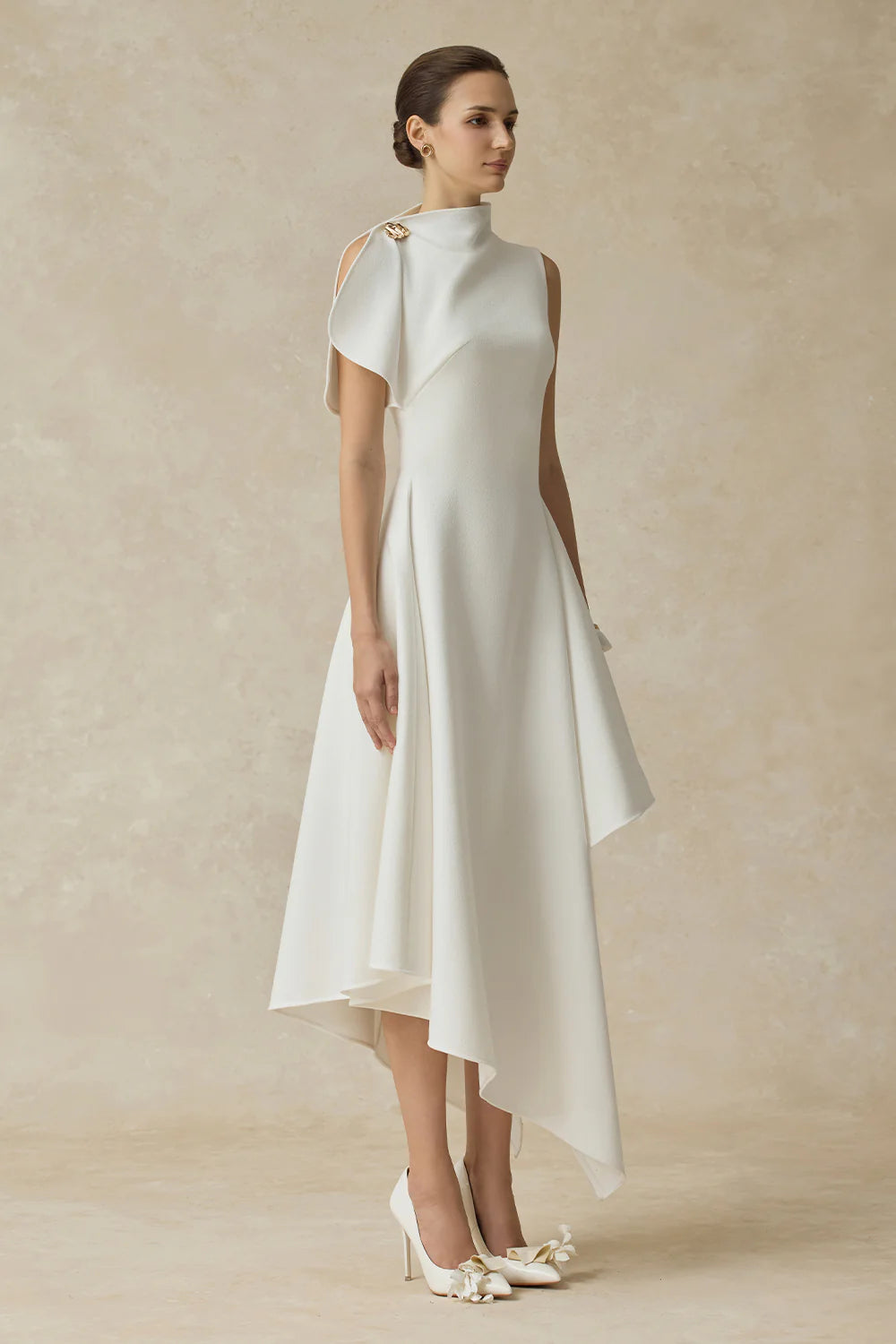 Cerelle Asymmetric Midi Dress