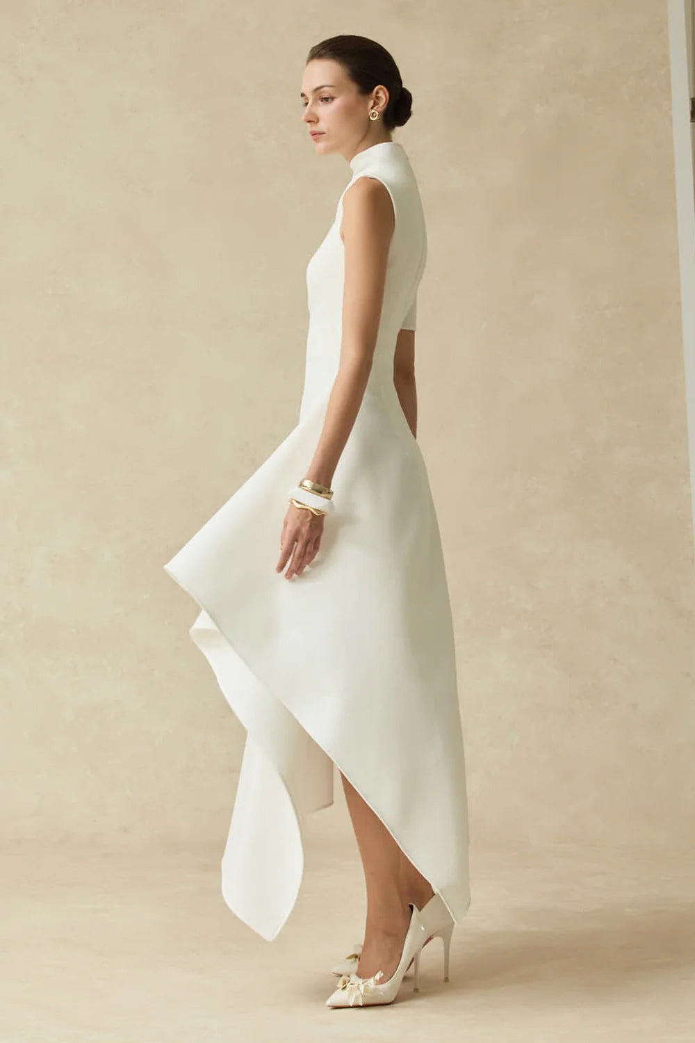 Cerelle Asymmetric Midi Dress