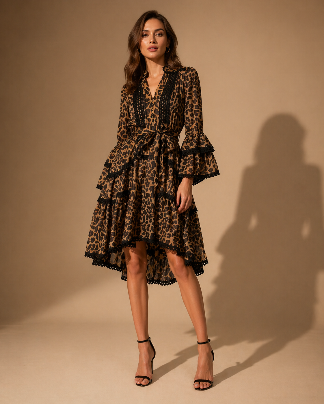 Savage Luxe Leopard Ruffle Dress