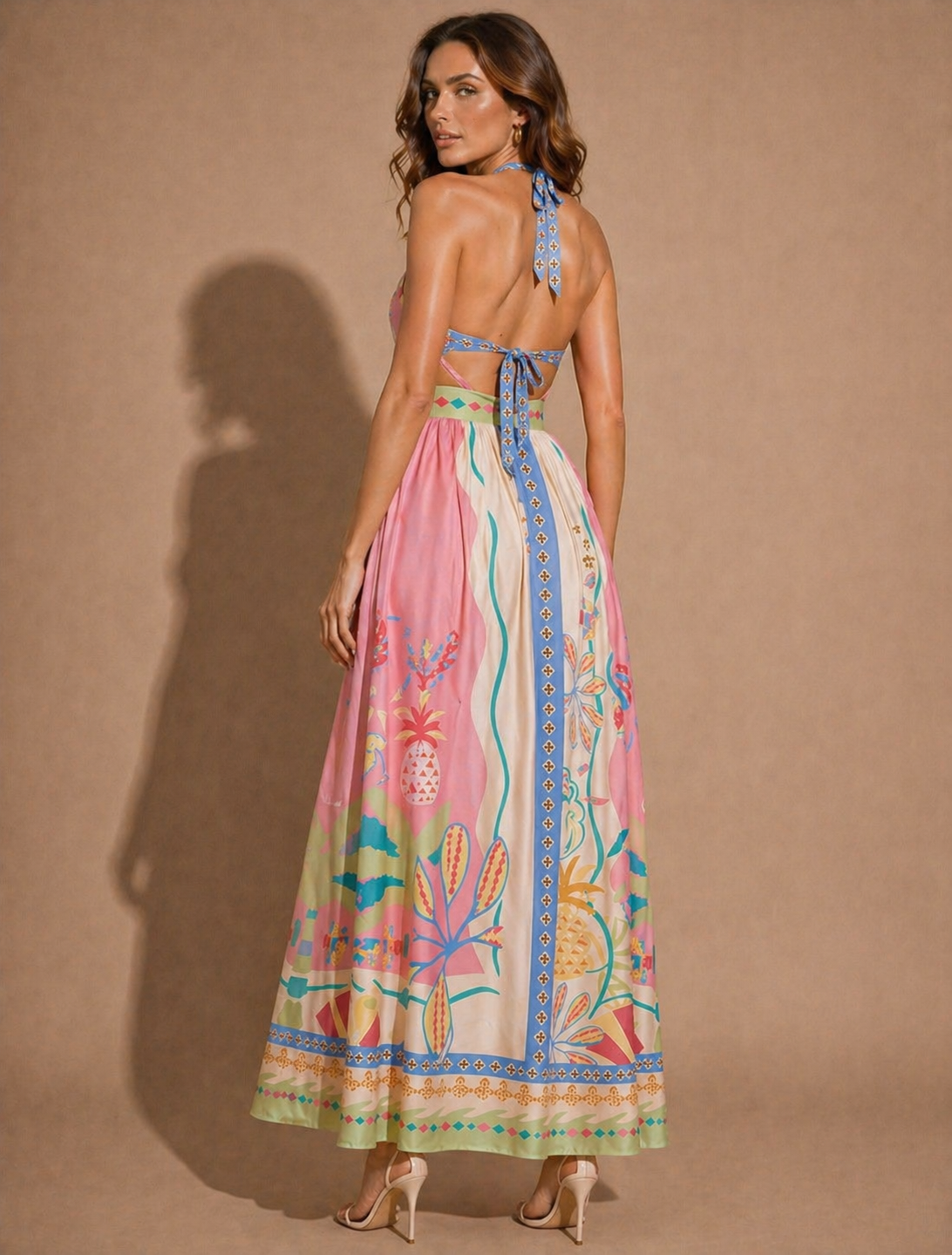 Pastel Escape halter  Maxi Dress