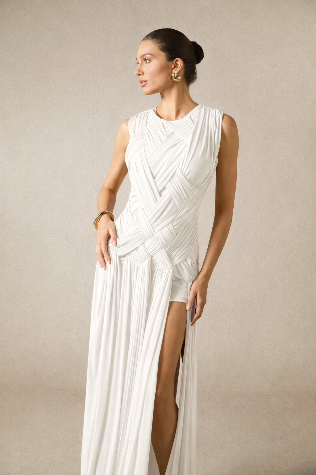 Edna Sleeveless Braided Maxi Dress