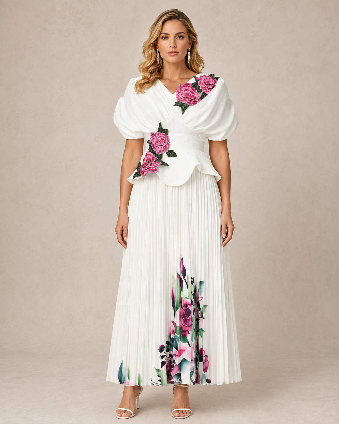 White Floral Applique
