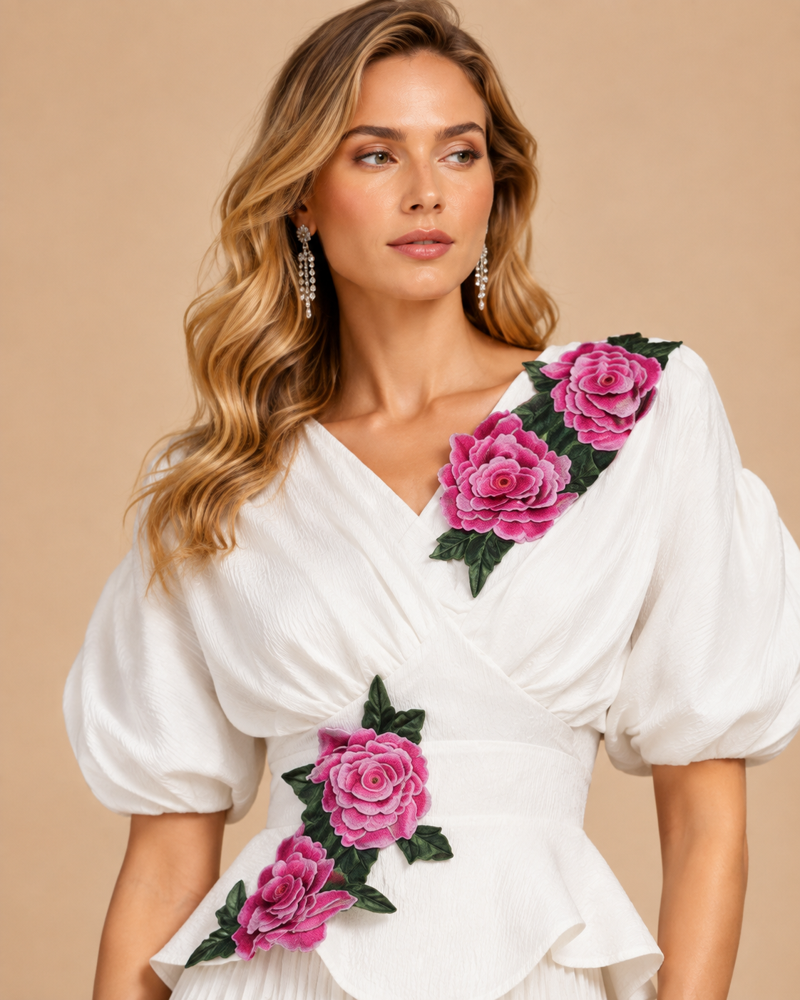White Floral Applique