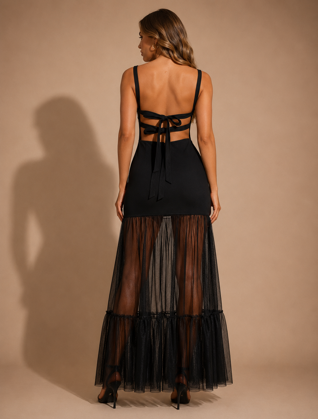 Midnight Sheer Elegance Gown
