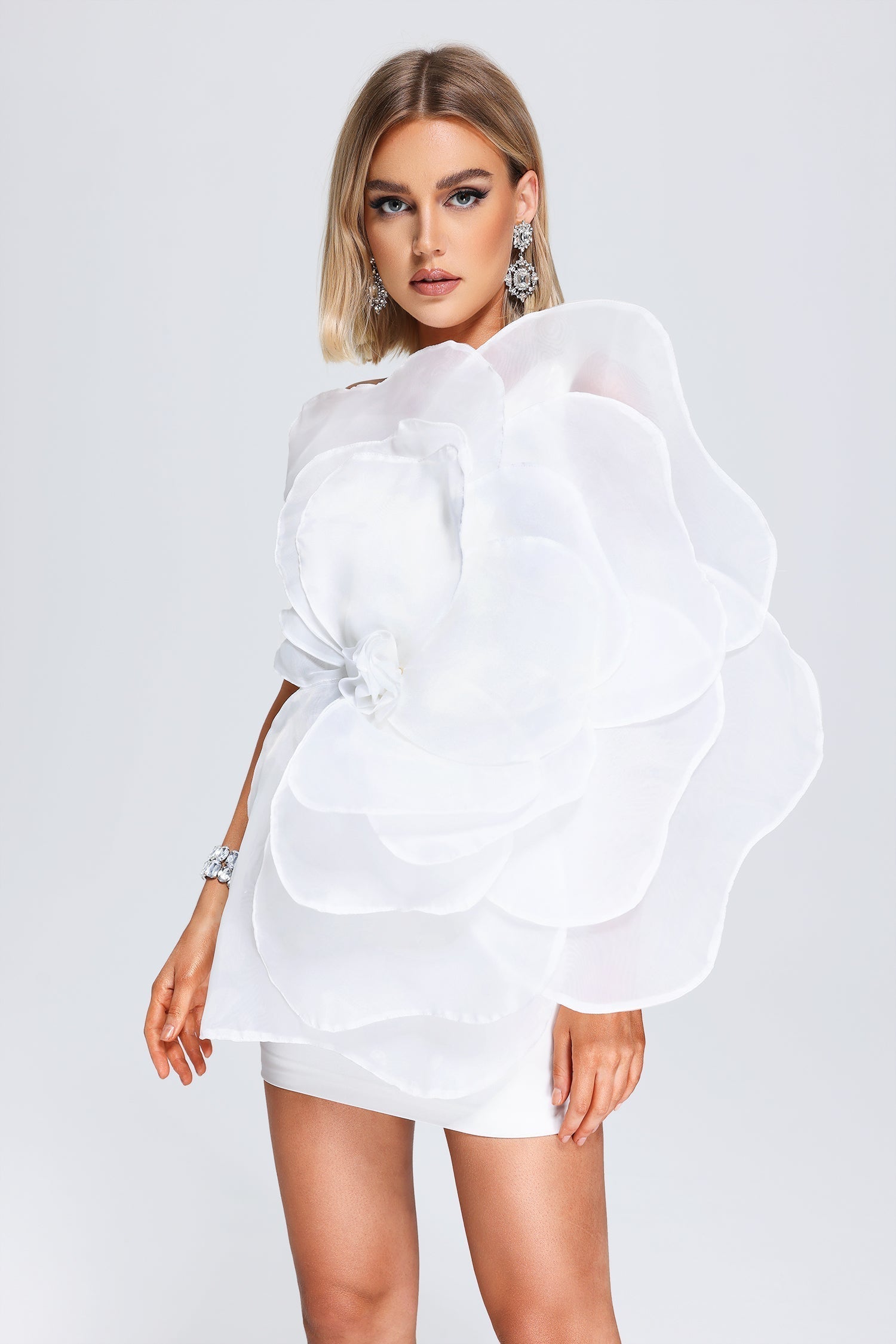 Dahlia Flower Mini Tube Label Dress