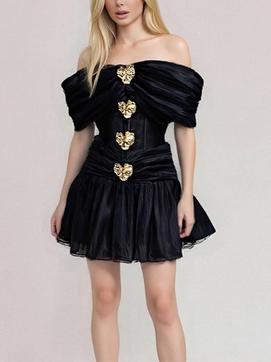 Midnight Muse Heart Detail Mini Dress