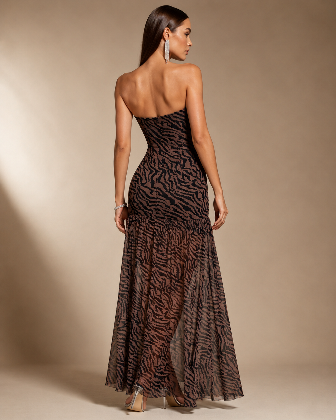 Savannah Luxe Strapless Slit Gown