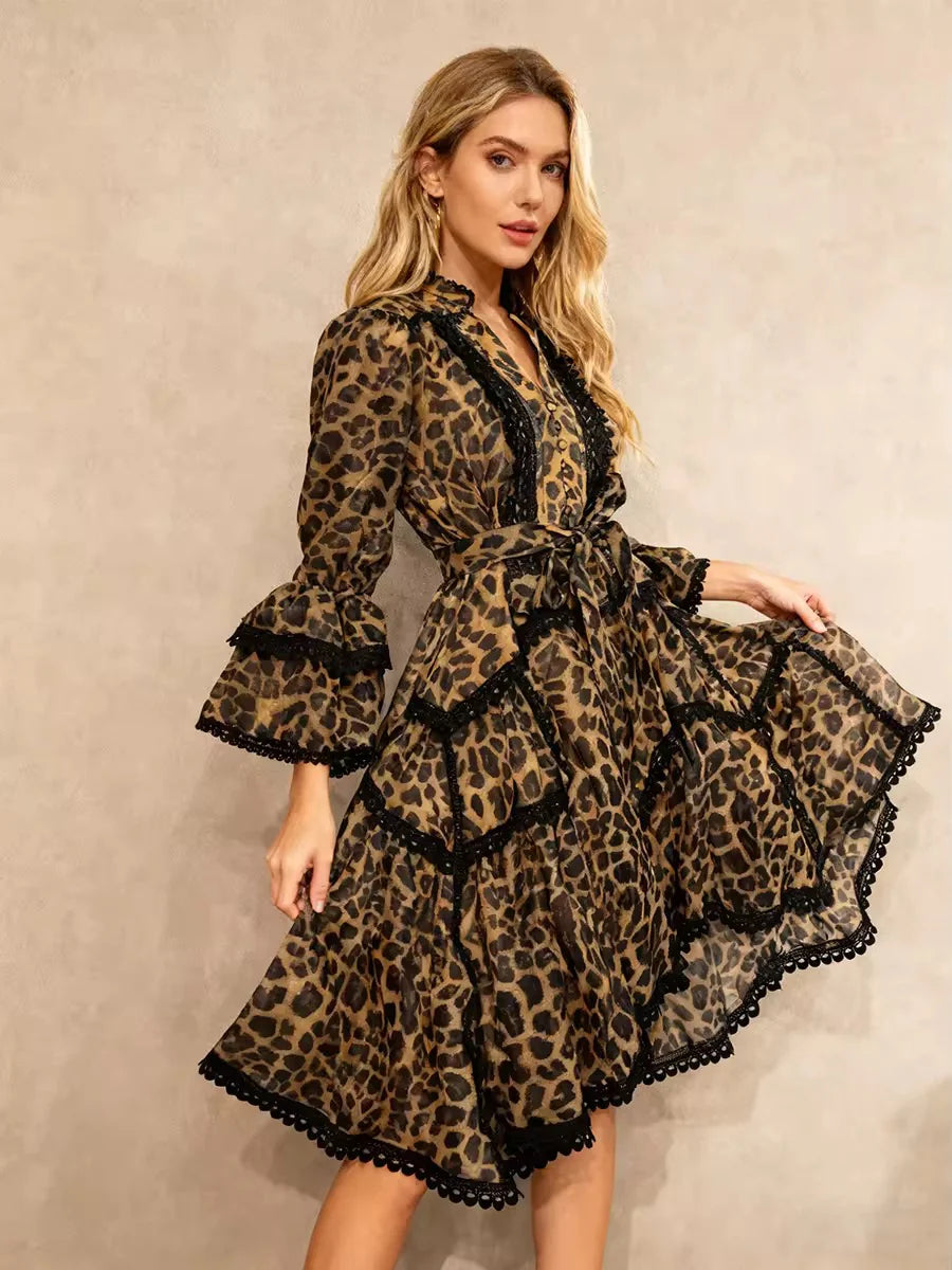 Savage Luxe Leopard Ruffle Dress
