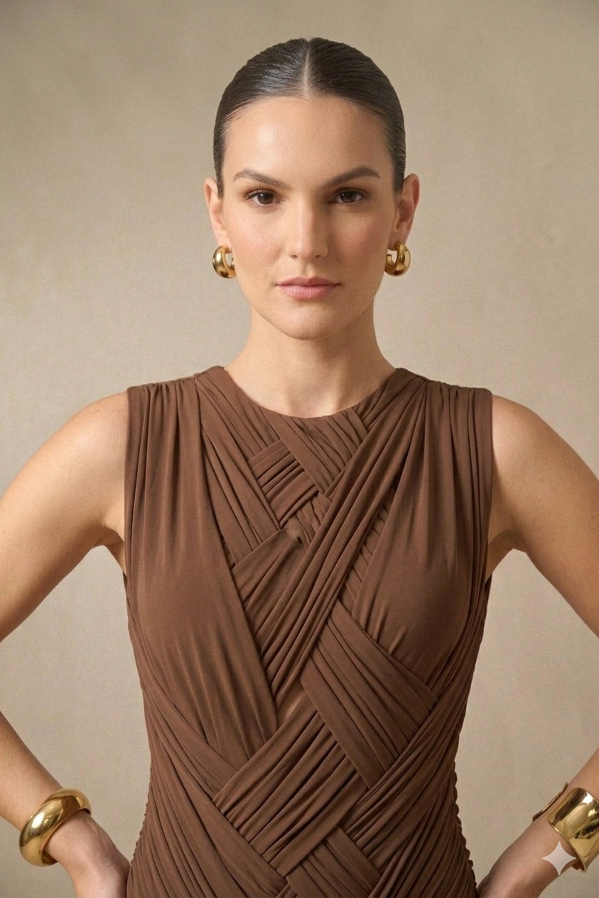 Edna Sleeveless Braided Maxi Dress
