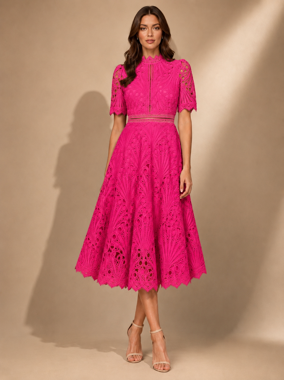 Sky Garden Lace Midi Dress