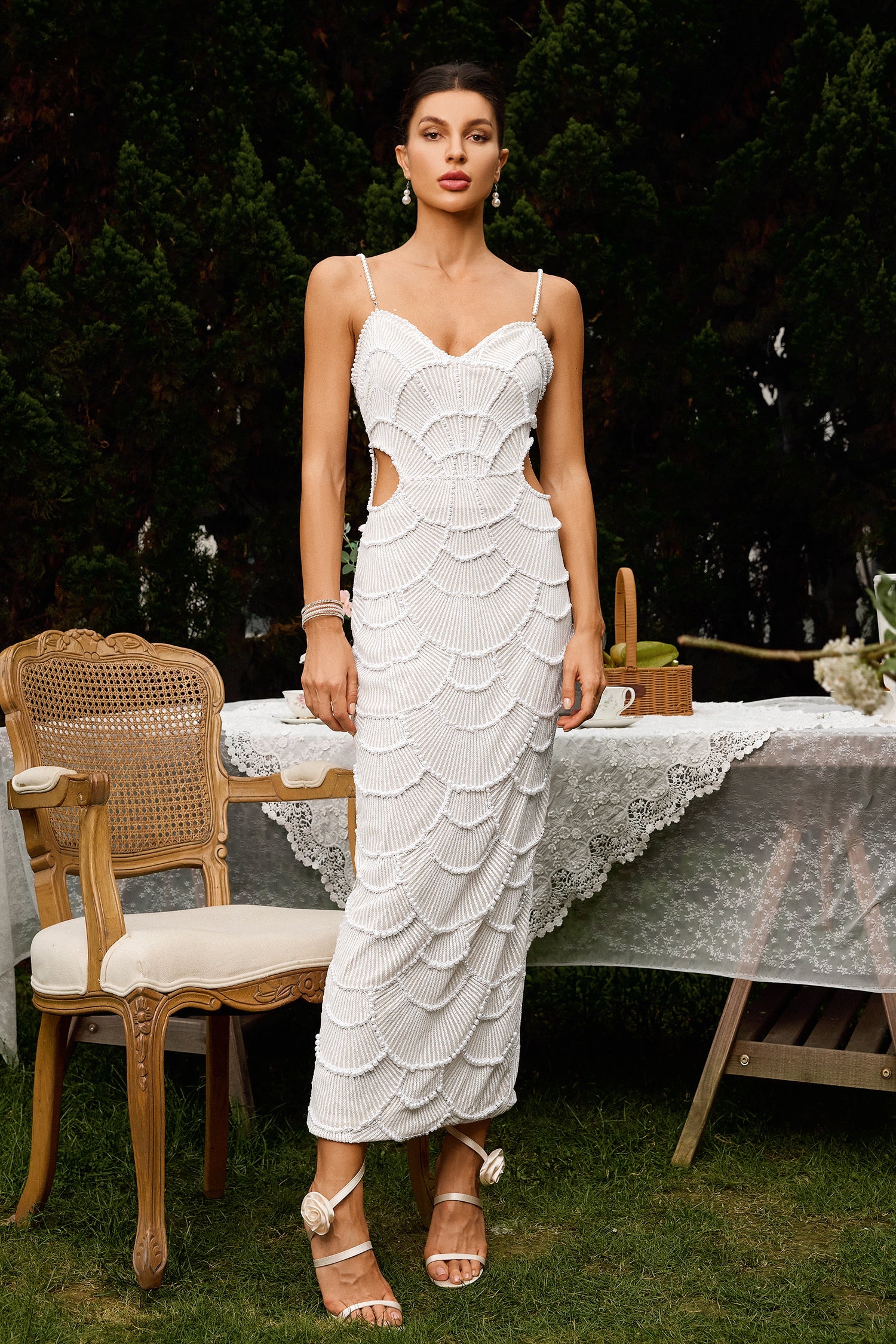 Mirabelle Pearl Sequin Label Dress