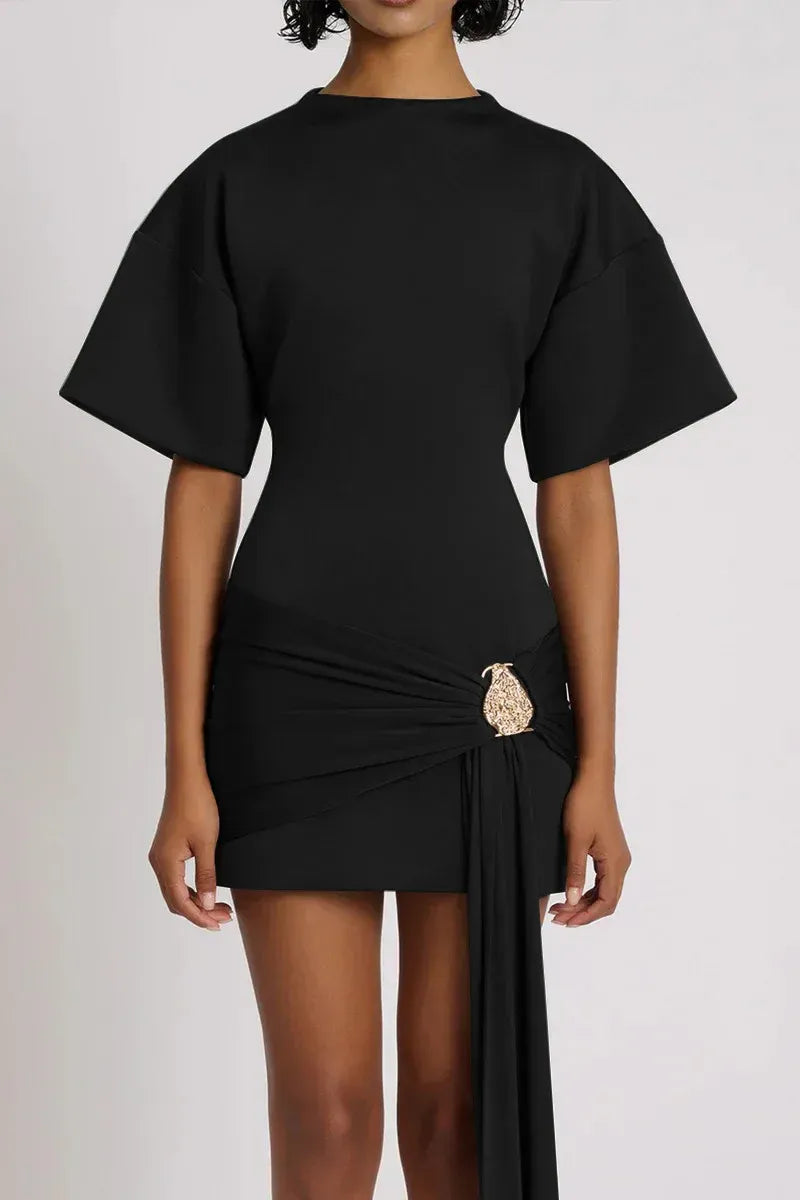 Luxe Draped Mini Dress